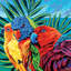 «Birds in Paradise I», reproduction d'impression sur toile tendue-73146331-73146332-73146333