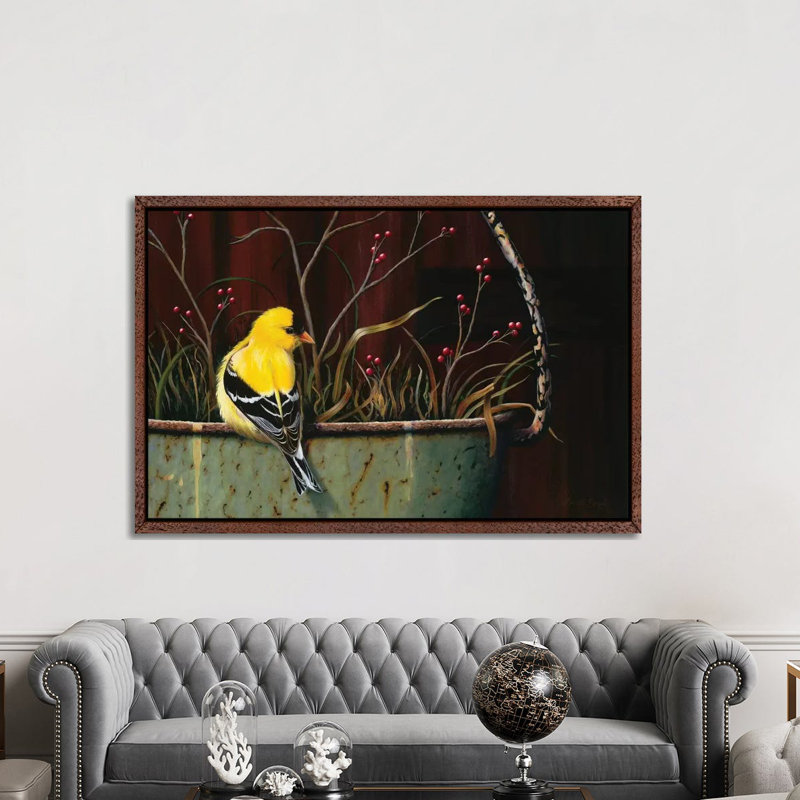 Yellow Bundle Of Joy by Camille Engel - Print on Canvas, 152.5 cm H x 101.5 cm W, Classic Brown Wood Framed