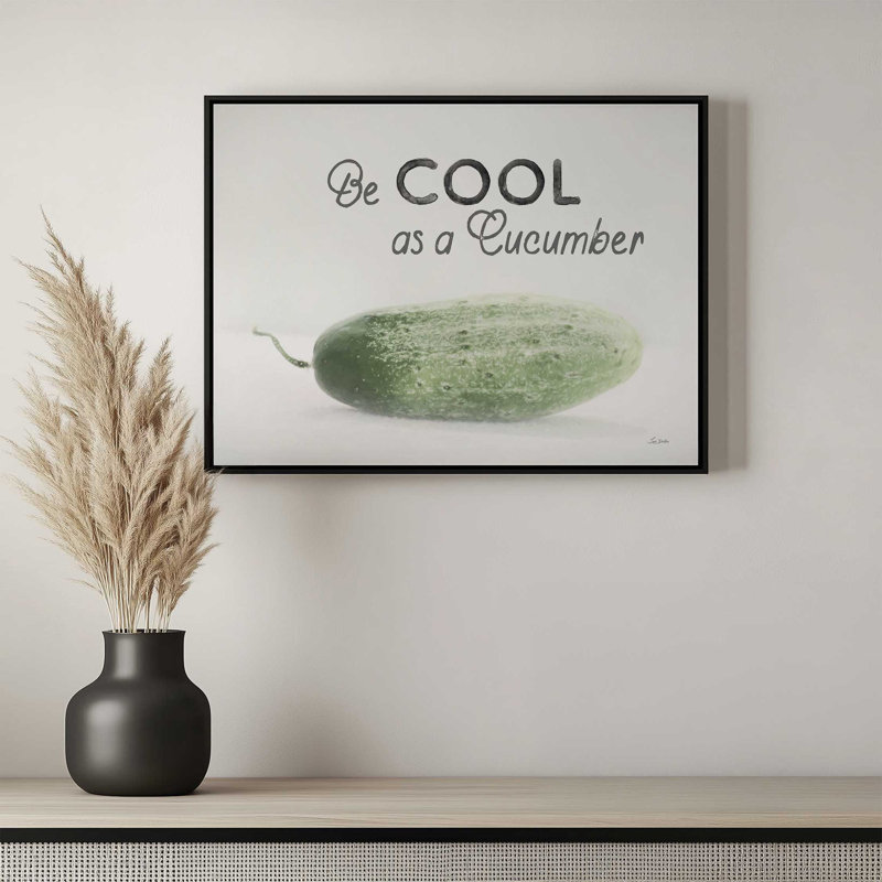 «Be Cool as a Conucumber» par Lori Deiter, reproduction d'art, Toile avec cadre, Or, L 16 po x H 12 po