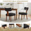 Ensemble de 2 chaises de salle à manger sans accoudoirs modernes en lin avec dossier incurvé et pieds en bois massif pour le salon de la salle à manger-2011593445