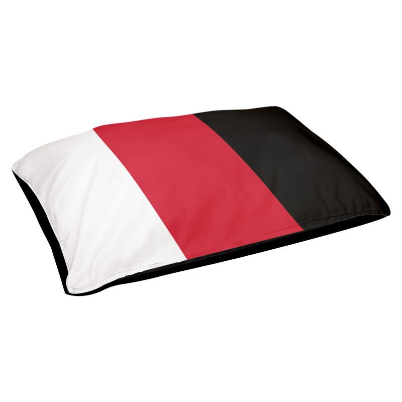Coussin rectangulaire designer Atlanta, Moyen (L 30 po x l 40 po), Blanc / rouge / noir