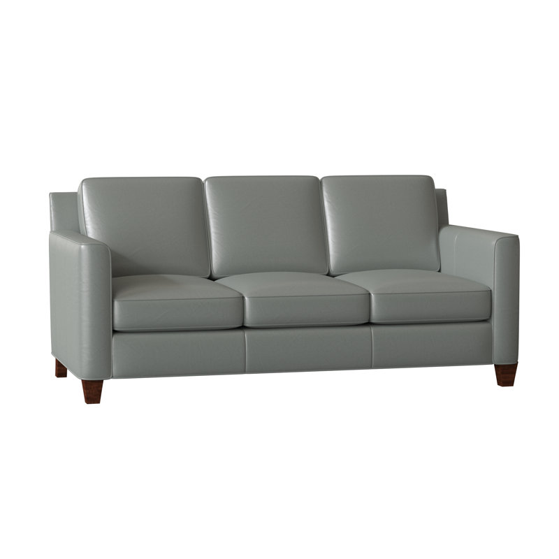 Yorba Leather Sofa, Anilina Hunter Genuine Leather, Mahogany