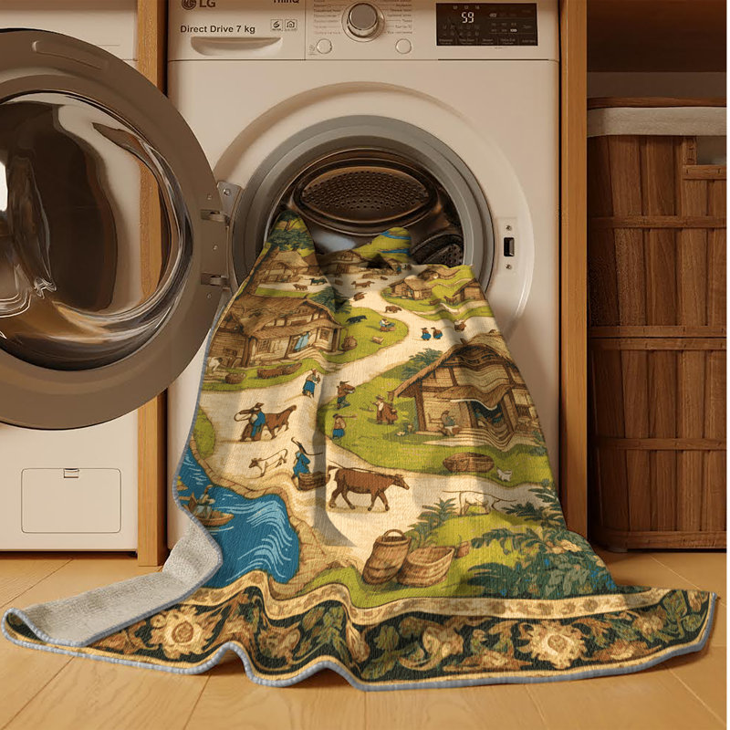 Tapis brun lavable à la machine, Rectangulaire 8 pi x 12 pi