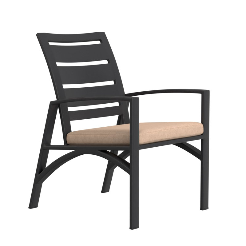 Arc Outdoor Dining Armchair, Graphite, Alcazar Redwood