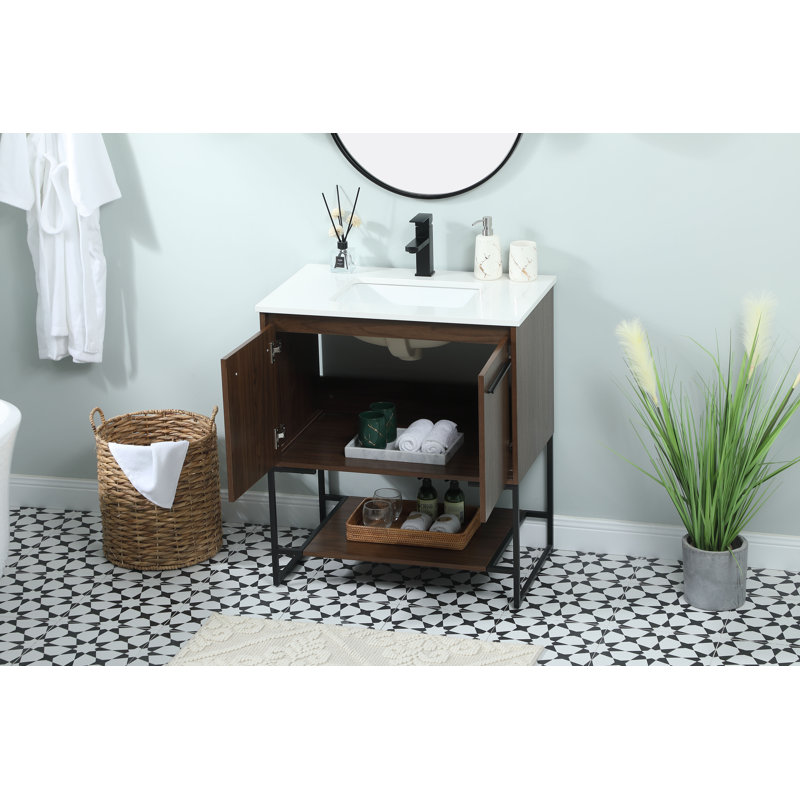 Ensemble de meuble-lavabo simple 30 po Rozell, Noyer