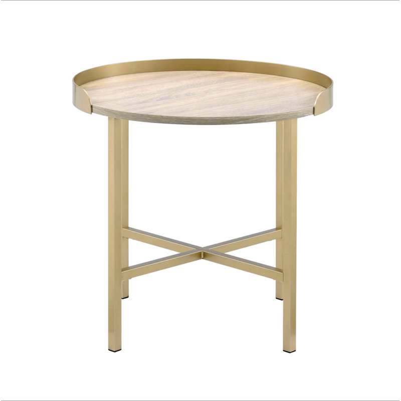 Table de bout ronde avec plateau