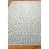Monroe Silk Geometric Area Rug in Light Green
