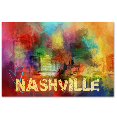 Vidur «Sendre Love to Nashville», reproduction d'impression sur toile tendue