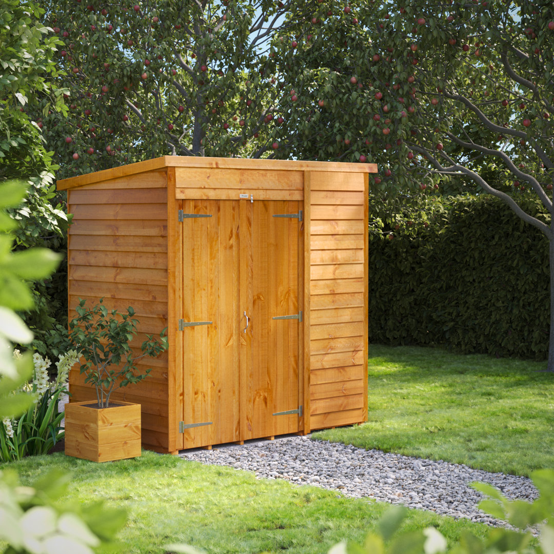 4.3 ft. W x 6.3 ft. D Solid Wood Overlap Pent Garden Shed