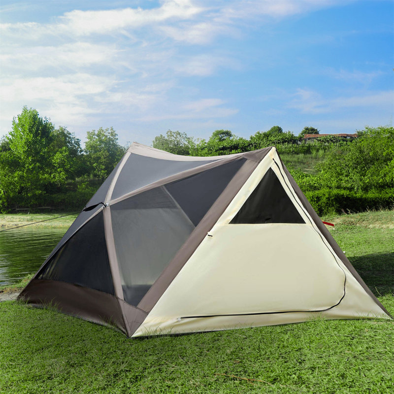 Tente de rangement de jardin imperméable robuste de 6 pi x 8 pi avec cadre en métal galvanisé, idéale pour la protection des outils et de l'équipement extérieurs