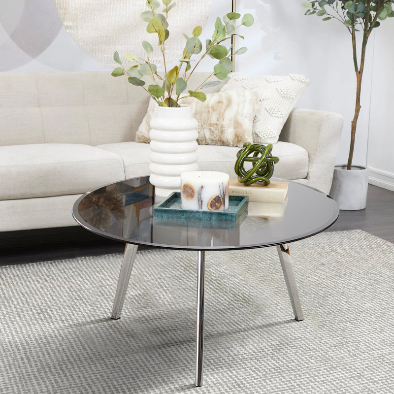 Brieya Four Leg Coffee Table, Light Grey