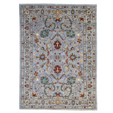 Bijar Collection Gray Hand Knotted Wool Rug