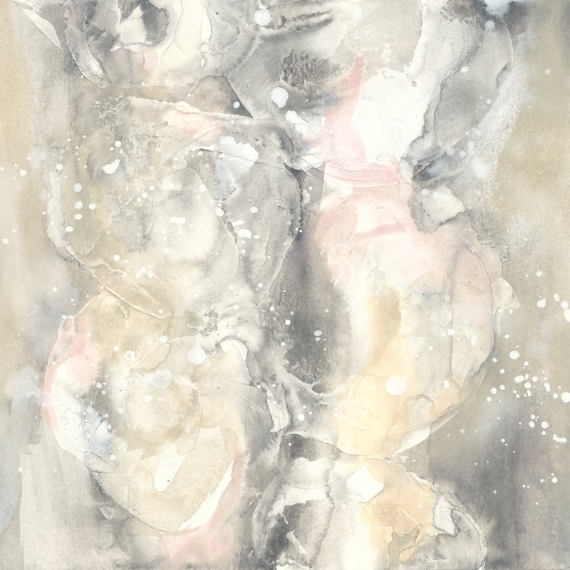 «Blush Snowflakes II V2», peinture encadrée, H 12 po x l 12 po x P 1,25 po, Papier avec cadre blanc, Non