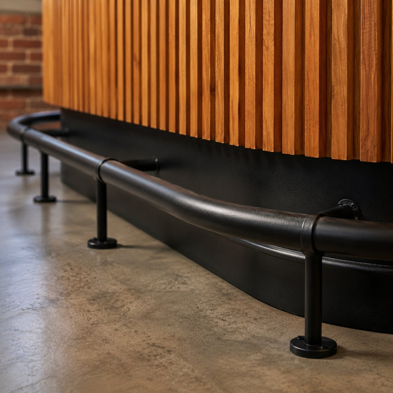 Repose-pieds de bar 60 po Prohibition Series - Noir, Noir mat