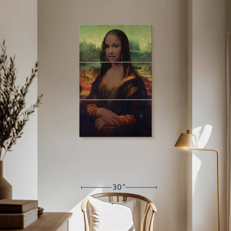 Leisha Mona Lisa d'inspiration afro-américaine, H 57 po x l 36 po