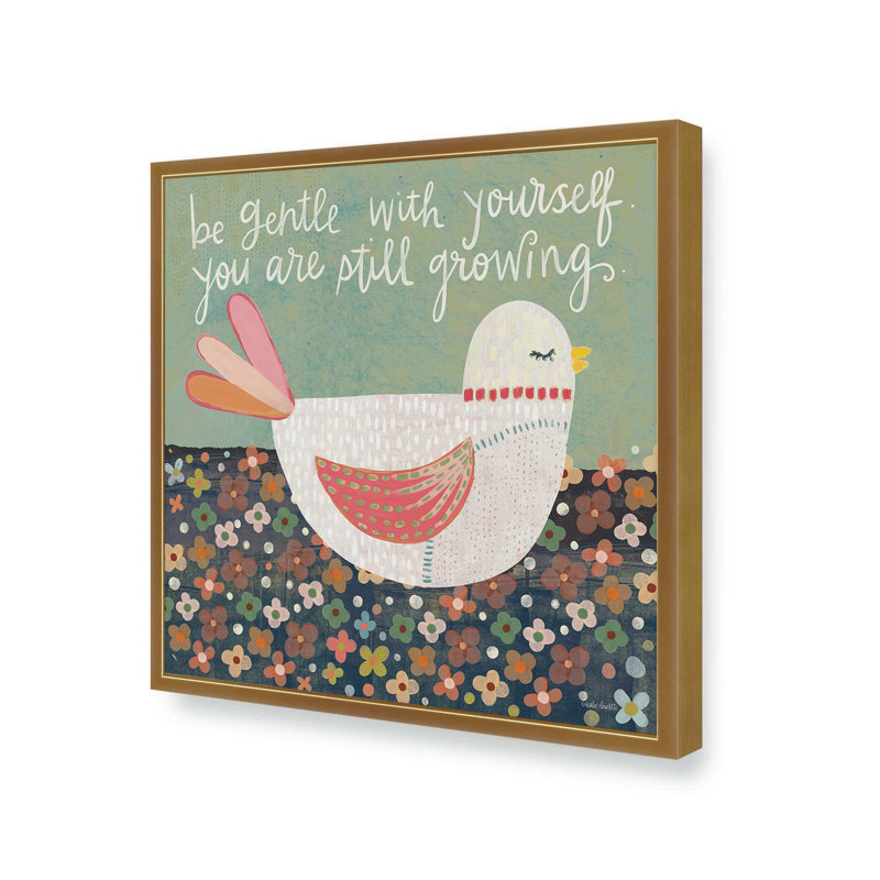 Be Gentle by Katie Doucette Art Print, L 20 po x H 20 po, Doré, Impression encadrée
