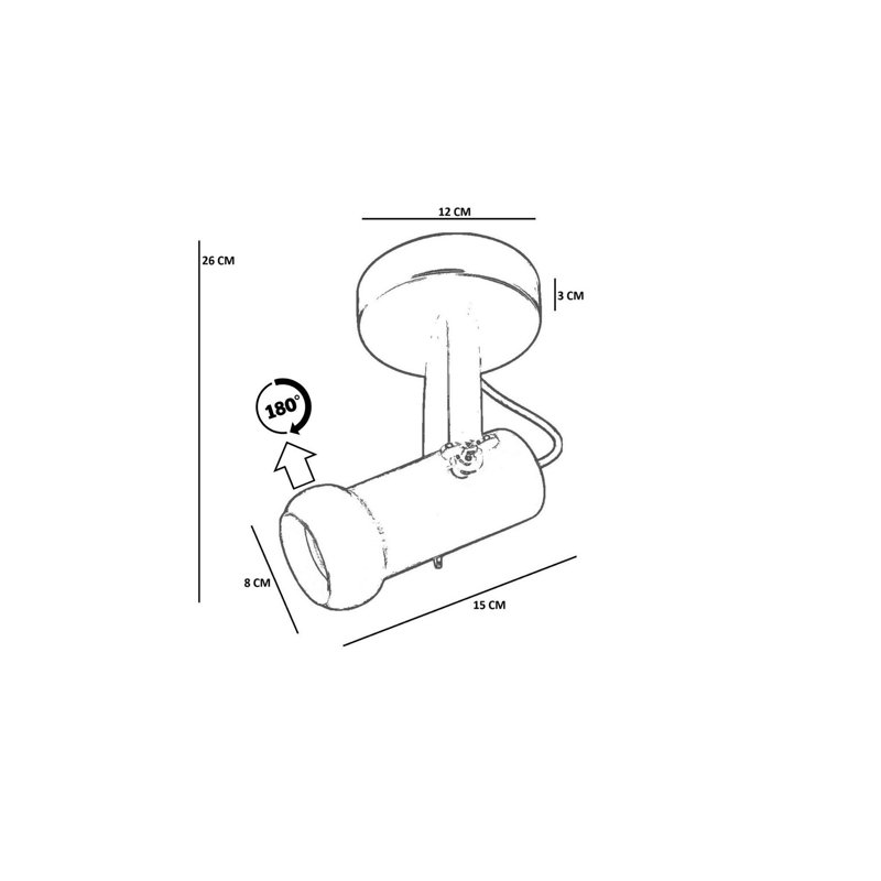 Élégant lustre en métal avec capuchon en bois, finition noire et noyer, 10,2 po x 5,9 po | Taille du capuchon: 3,1 po x 5,9 po, hauteur totale: 10,2 po | Douille GU10 de 10 W maximum, idéale pour décorer le salon et la salle à manger, solution d'éclairage élégante