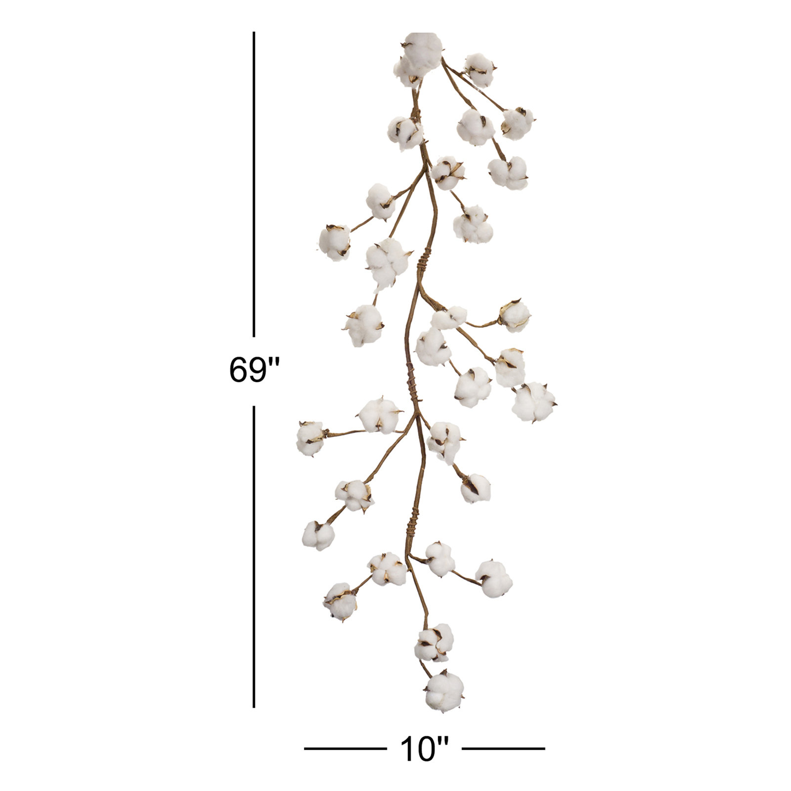69'' in. Faux Cotton Garland