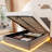 Full Size Lift Up Storage Bed Frame, Modern Wingback With Adjustable Headboard,equiped With Led Light, Fast Charging Station And Outlet, Solid Wood Slats, No Box Spring Needed, Noise-free, Grey