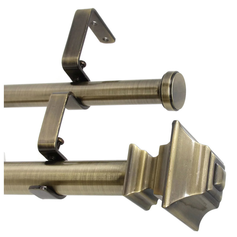 Tringle à rideaux double pour fenêtre Courter, H 1 po x l 120 po x P 1 po, Blanc
