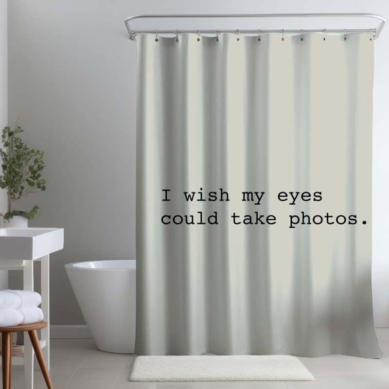 Shower Curtain QU5 – Polyester Shower Curtain, Dye Sublimation Print, 71" W × 74" L