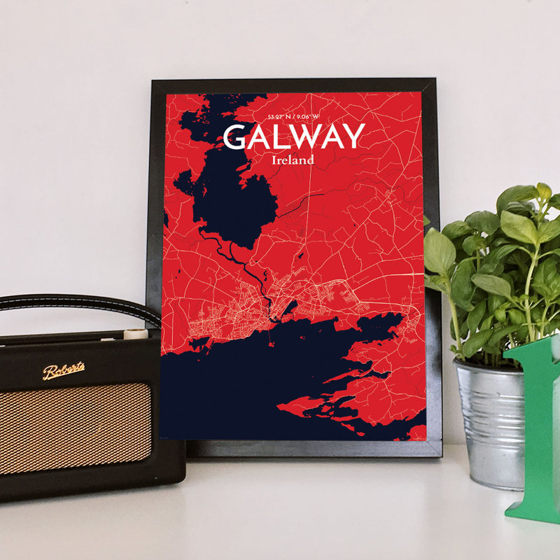 Galway City Map - No Frame Print, 43.2cm H x 27.9cm W x 0.1cm D