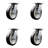 8 Inch Rubber on Aluminum Caster Set with Ball Bearings and Swivel Locks SCC