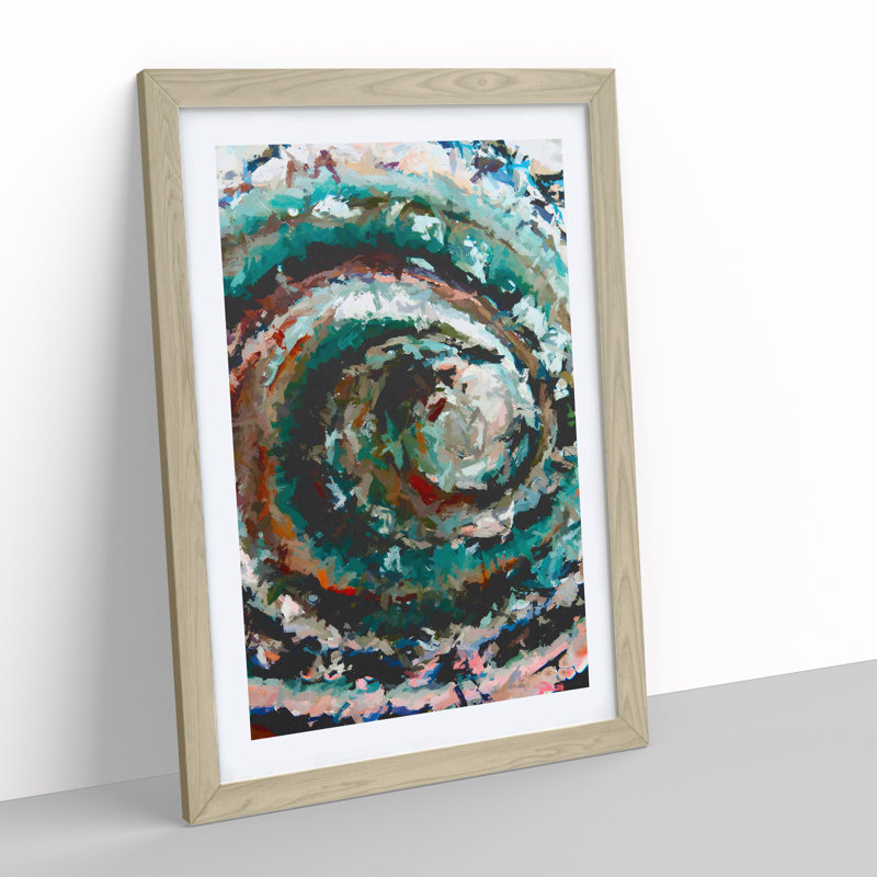 Losing the Light Abstract 1 Piece Single Picture Frame Wall Art, 46cm H x 34cm W x 2cm D, Oak