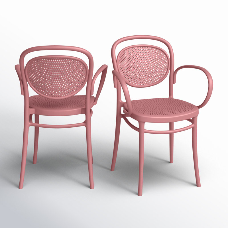 Chaise d'appoint empilable pour patio Farrah, Marsala