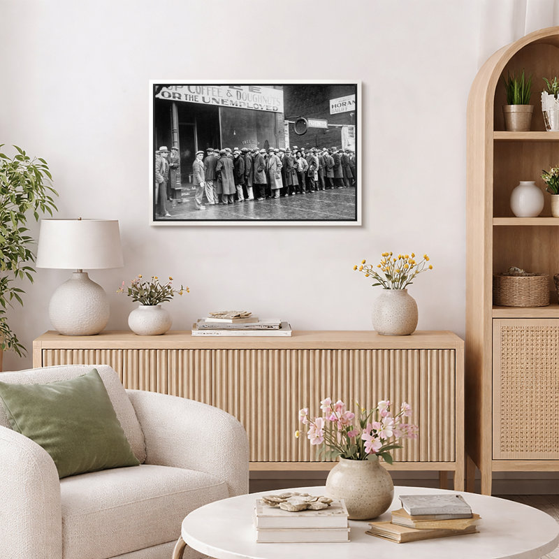 «Great Depression», œuvre d'art photo noir et blanc, photos de salon, impression sur toile encadrée., H 24 po x l 36 po