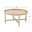 Table basse à plateau rond et or