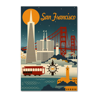 «Travel 122» par Lantern Press - impression sur toile tendue