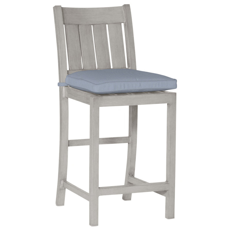 Tabouret de comptoir d'extérieur club 24 po, Welt, Chambray tonnelle, Huître