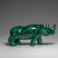 Véritable sculpture de rhinocéros malachite poli (333,2 grammes)