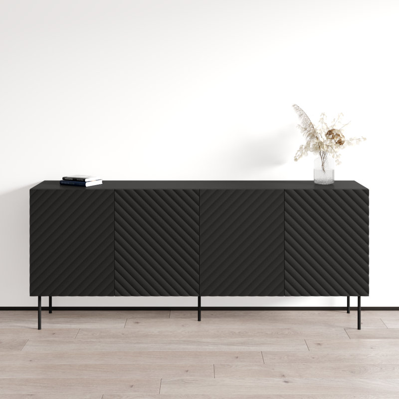 Onda 74.8" Sideboard with Matte Finish, Black