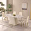 Table de salle à manger contemporaine 71 "avec base en piédestal en pierre frittée et 6 chaises.