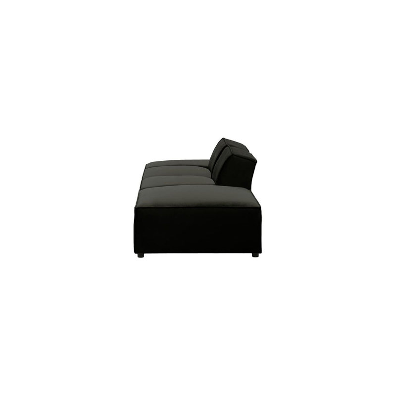 Rolandus 4 Seater Velvet Sofa, Black