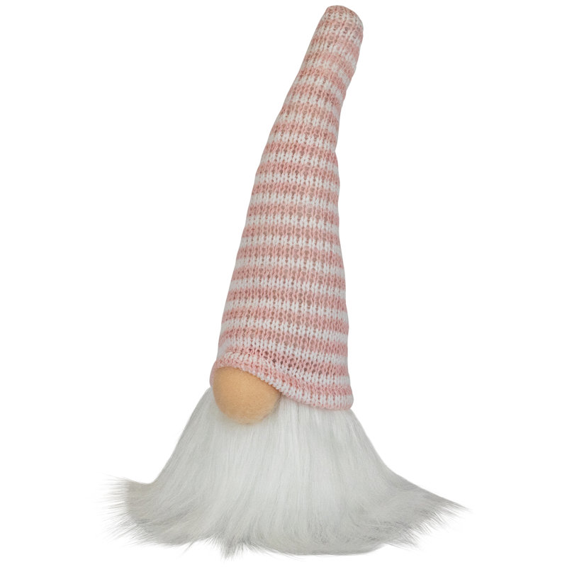 Chapeau rayé gnome printanier, H 7 po x l 2,25 po x P 3 po, Rose