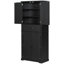 Armoire de rangement pour salle de bain avec espace de rangement multifonctionnel, tiroir avec glissières, tablette réglable, noir