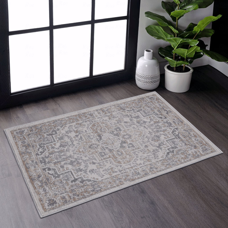 Tapis d'entrée de style oriental 2 pi x 3 pi, Rectangulaire 2 pi x 3 pi