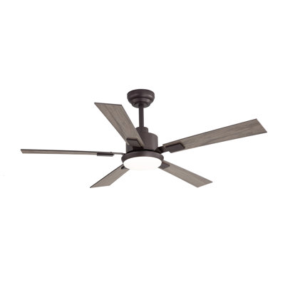Cissline 52" Oil Rubbed Bronze Indoor/outdoor Led Standard Ceiling Fan with Light and Remote Control