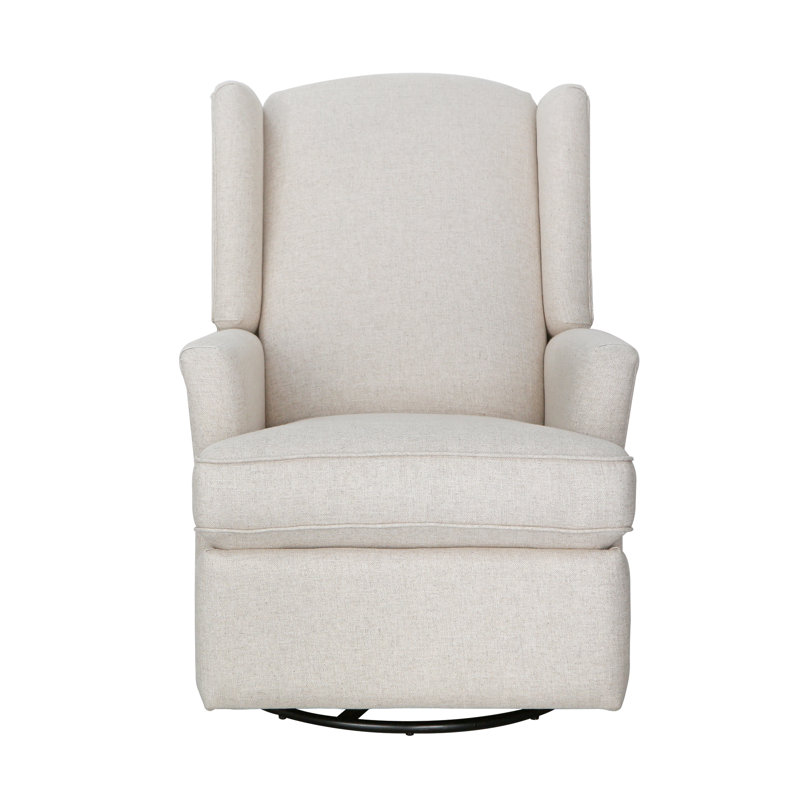 Heming Wingback Recliner Nursery Glider, Canvas Polyester Blend