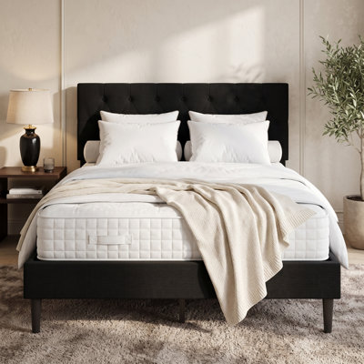 Grand lit plateforme tapissier Coventry