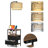 63.19" Floor Lamp With Table And Remote Control Wicker Double Lampshade End Table-112559214