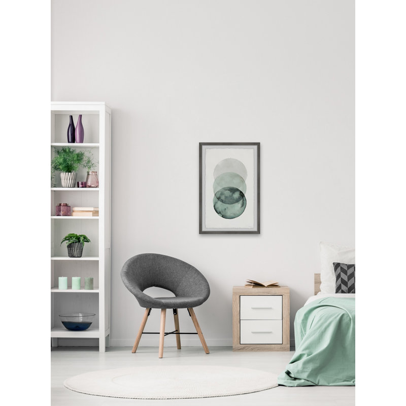 «Ombre Green Circles», reproduction encadrée, H 30 po x l 20 po x P 1,5 po