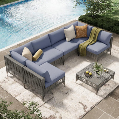 7-Piece Patio Outdoor Furniture Set With Table by Wrought Studio