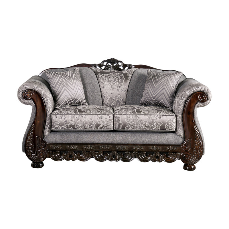 Akyla Chenille Rolled Arm Sofa, Gray, 40" H x 70" W x 36" D