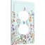 Rustique sauvage floral rétro bleu aquarelle fleur 1 bande plaque de sortie murale décorative simple plaque murale couvre prise de courant électrique unique