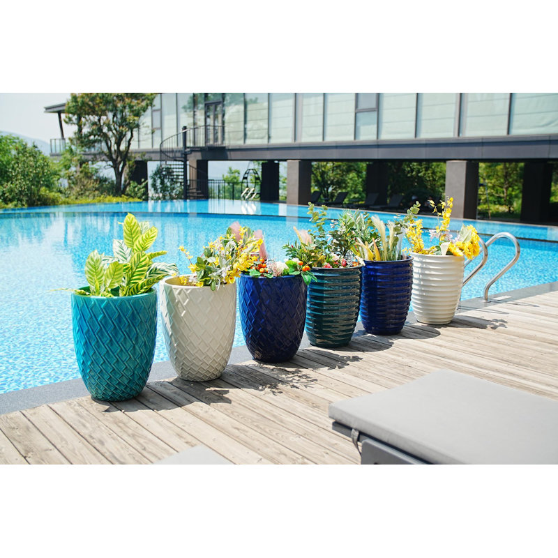 High-quality ceramic flower pots, Milk White