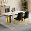 Ensemble de 4 chaises à dossier en cuir d'unité centrale avec pieds en métal doré - une paire parfaite pour les chaises seulement-476900280-476900292